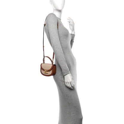 Celine Textile Calfskin Triomphe Mini Besace Clea Natural Tan 2 of 9