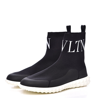 Valentino Garavani Stretch Knit VLTN Sock Sneakers 39 Black 3 of 10
