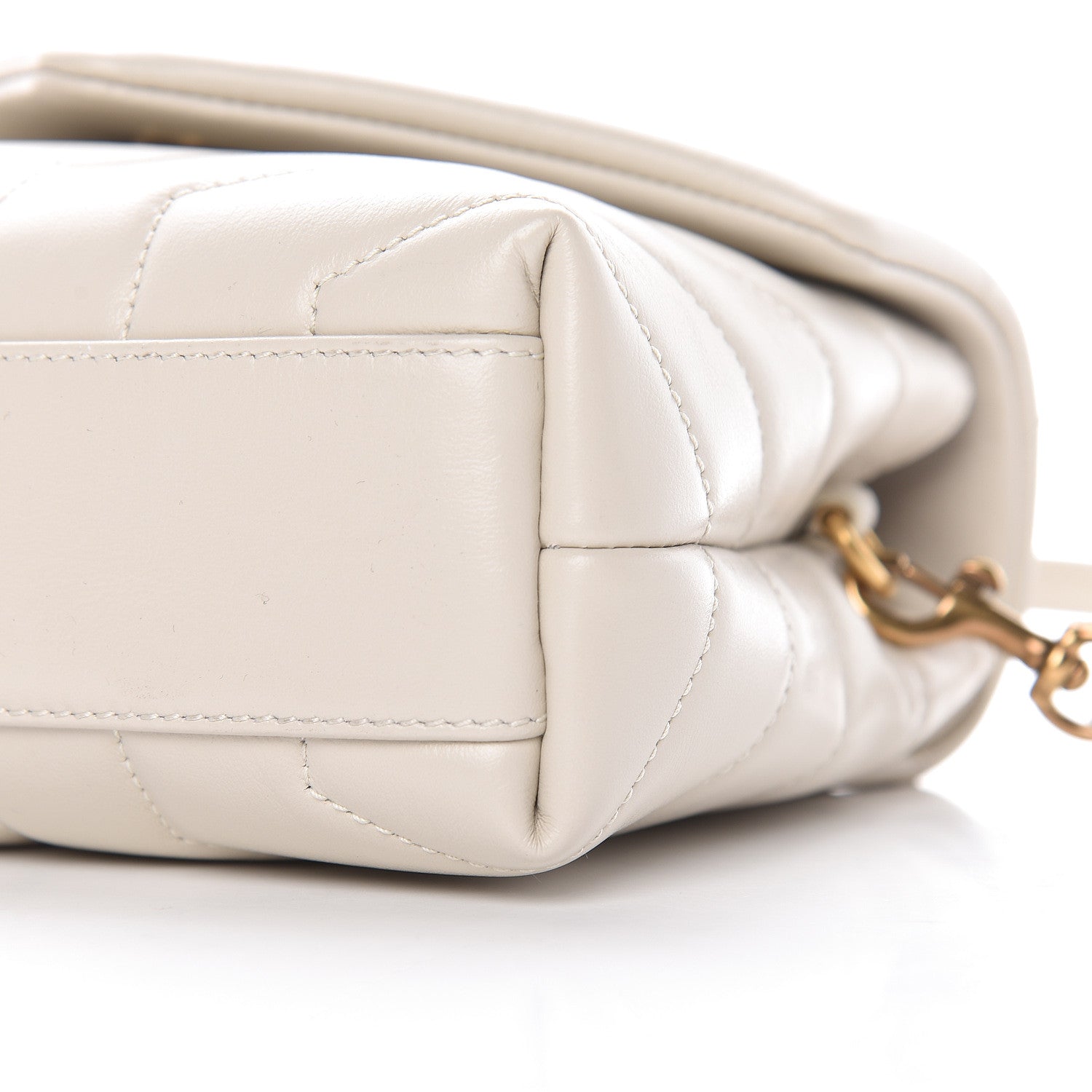 Saint Laurent Calfskin Y Quilted Monogram Toy Loulou Crossbody Bag Crema Soft 10 of 10