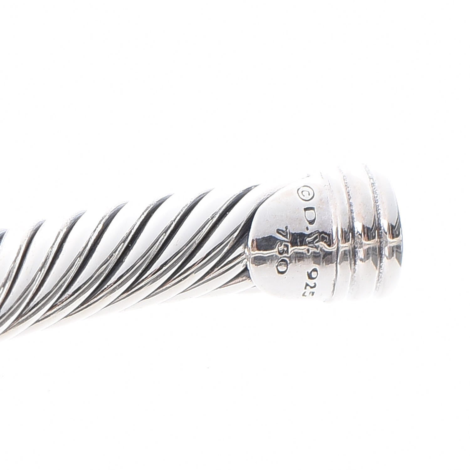 David Yurman Sterling Silver 18K Yellow Gold 4mm X Station Cable Bracelet 4 of 4