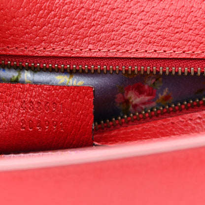 Gucci Calfskin Bamboo Web Medium Falena Moth Top Handle Bag Hibiscus Red 7 of 12