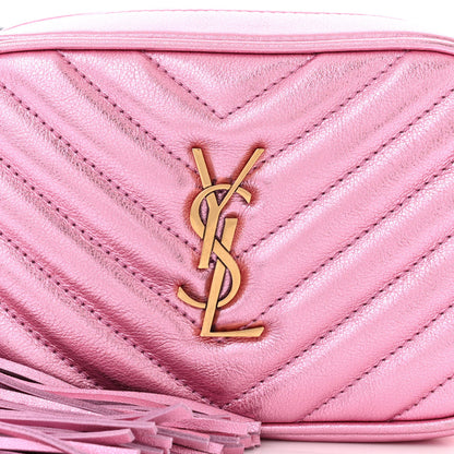 Saint Laurent Metallic Calfskin Matelasse Monogram Lou Belt Bag Vegas Pink 8 of 11