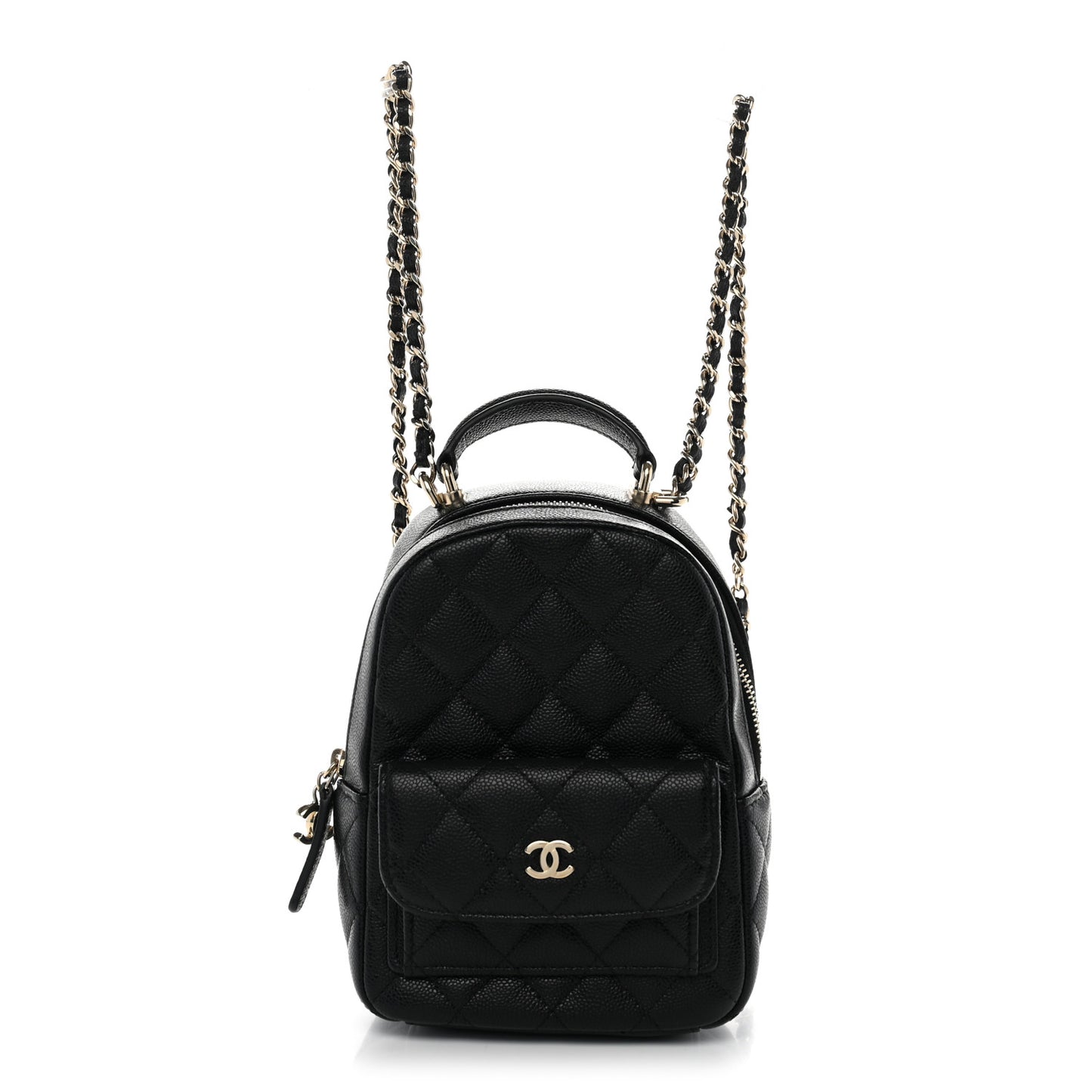 Caviar Quilted CC Mini Classic Backpack Black