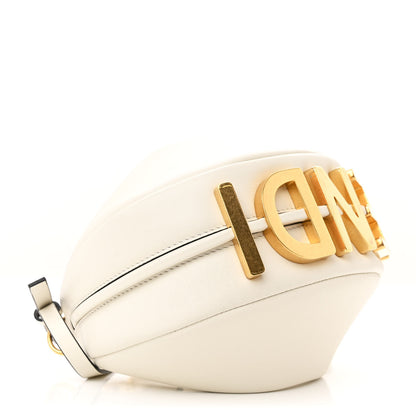 Fendi Vitello Grace Matte Mini Fendigraphy Hobo Bag White Ice 4 of 10