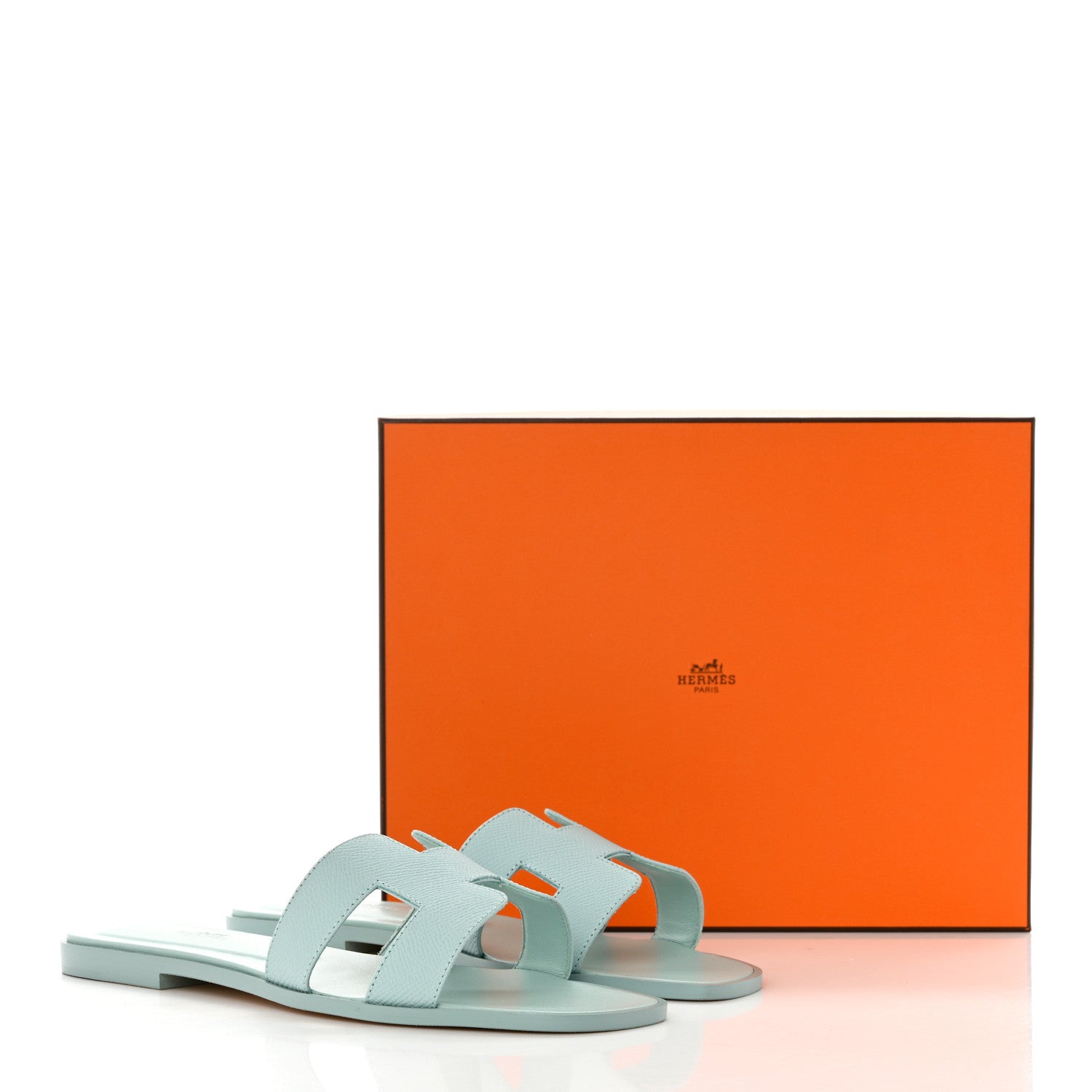 Hermes Epsom Oran Sandals 40 Vert Embrun 10 of 10