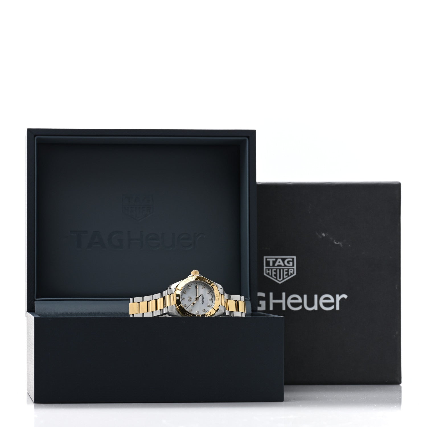 Tag Heuer Stainless Steel 18K Yellow Gold Diamond Mother of Pearl 27mm Aquaracer Lady Quartz Watch WBD1422 5 of 5