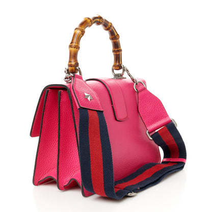 Gucci Dollar Calfskin Crystal Web Medium Dionysus Bamboo Top Handle Bag Box Pink Black Diamond 3 of 12