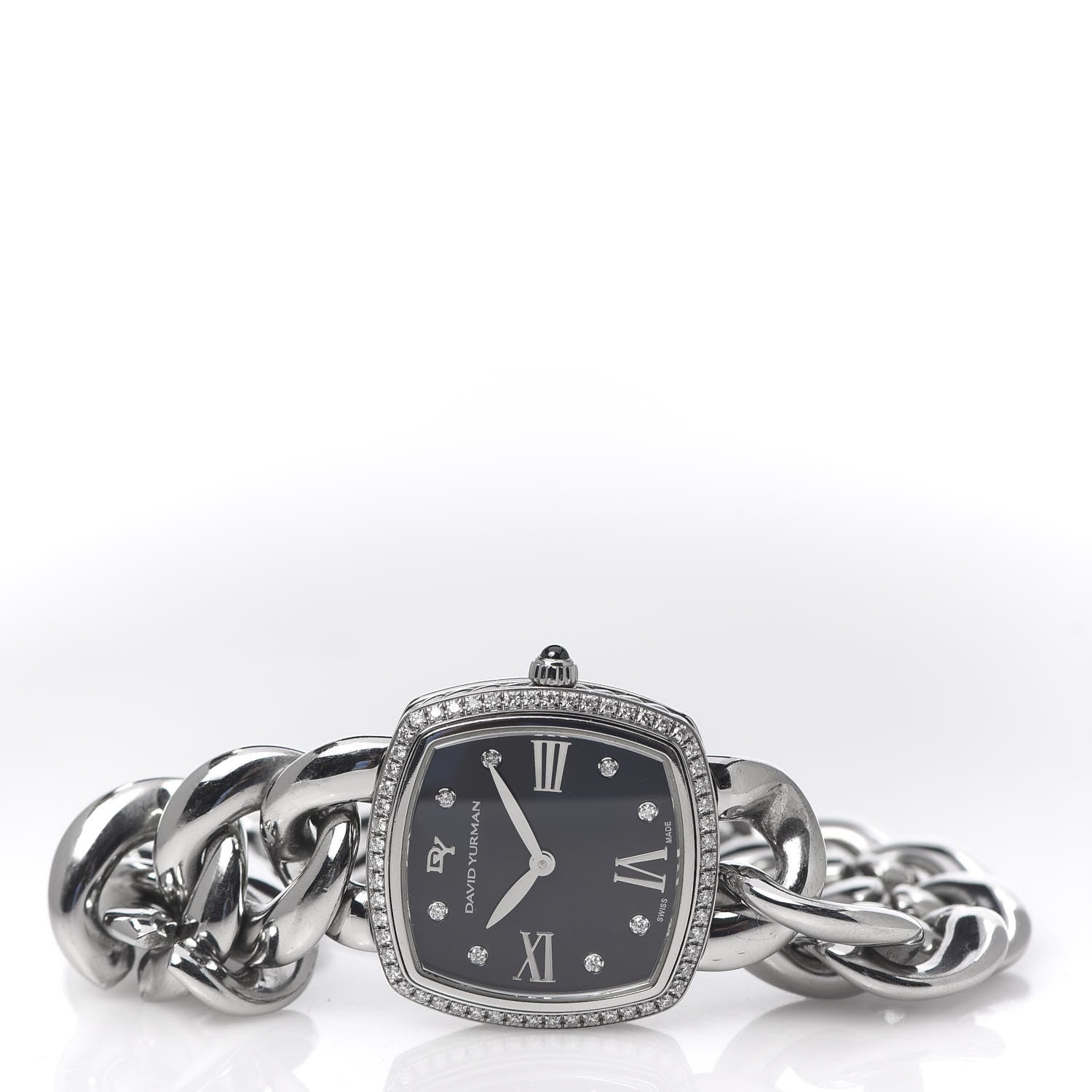 David Yurman Stainless Steel Diamond Bezel 27mm Albion Quartz Watch Black 3 of 6