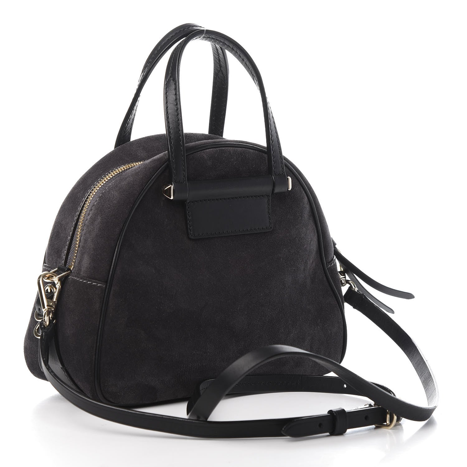 Jimmy Choo Suede Small Varenne Bowling Bag Dusk 4 of 11