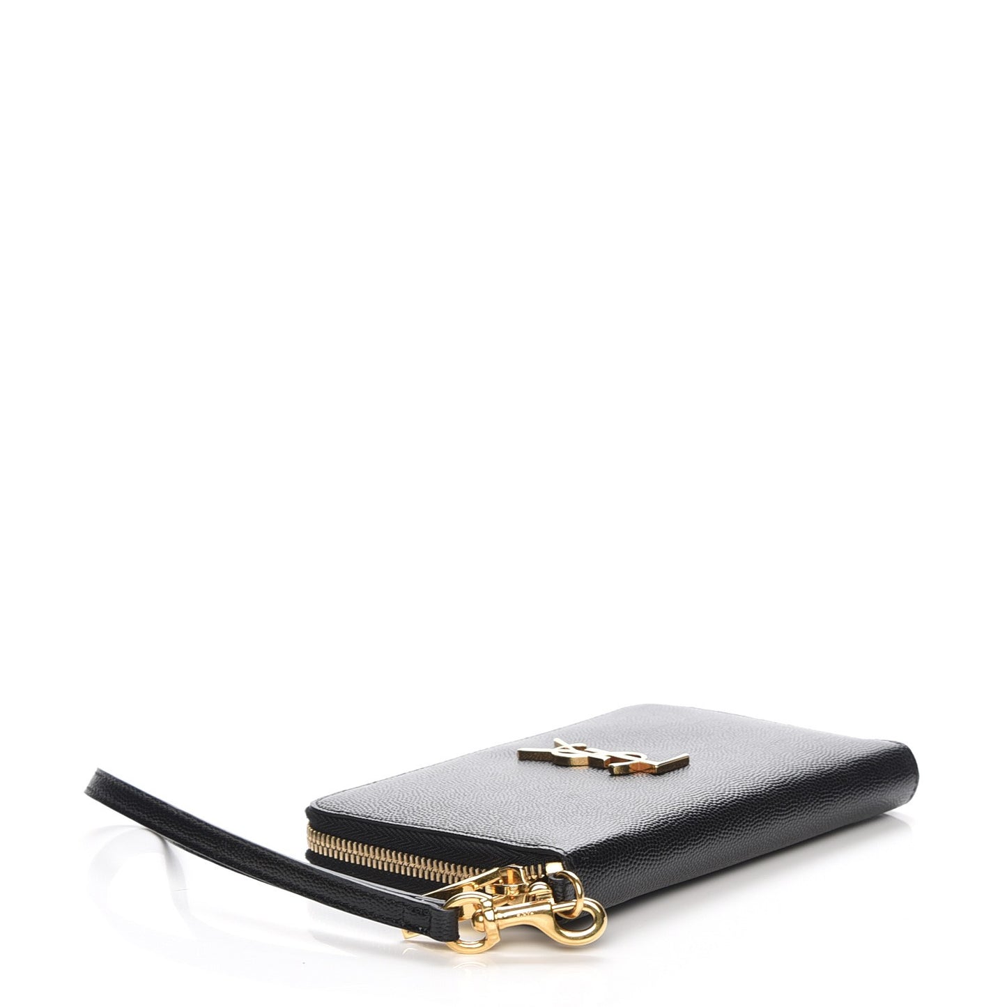Grain De Poudre Monogram Smartphone Zip Around Wristlet Wallet Black