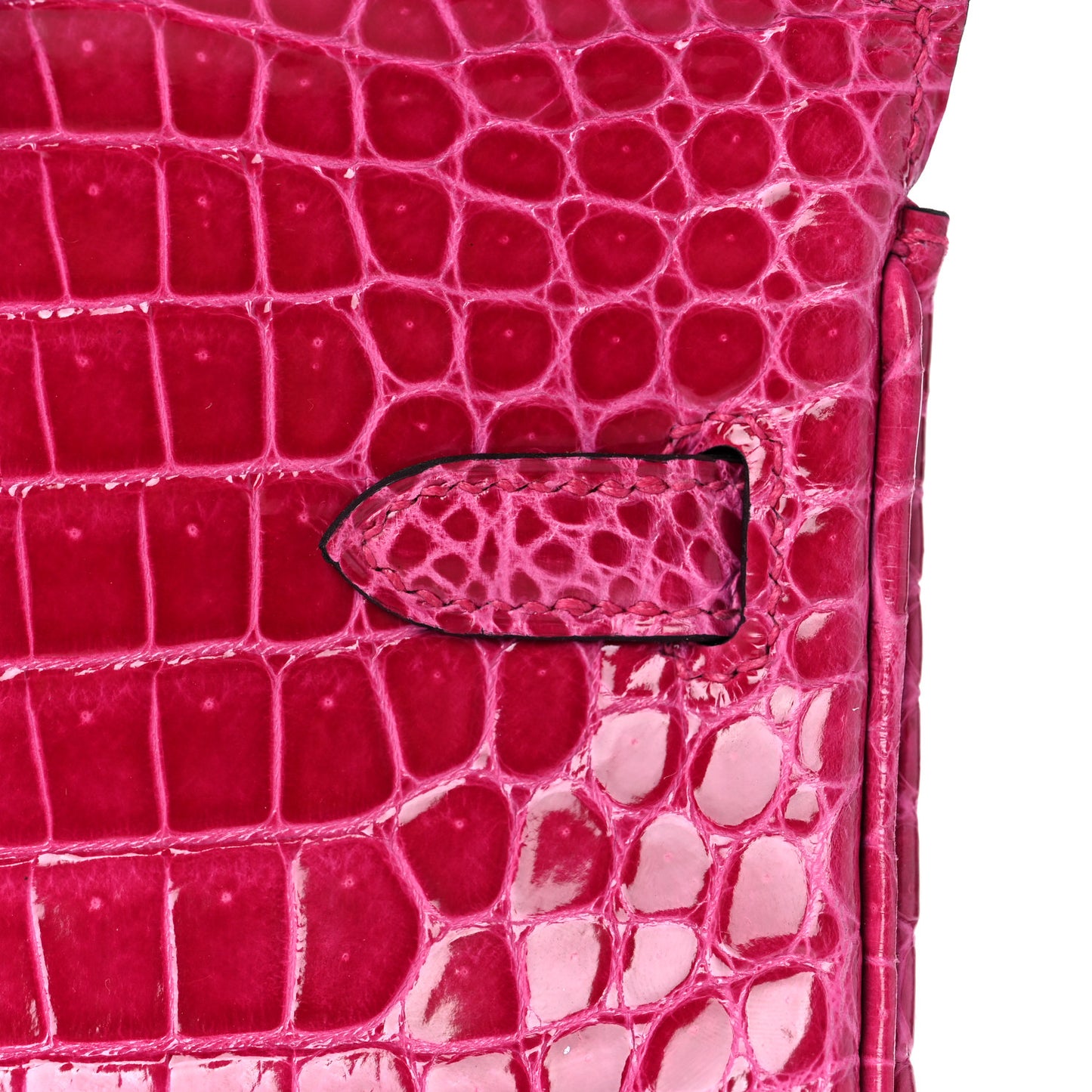 Shiny Porosus Crocodile Birkin 25 Rose Mexico
