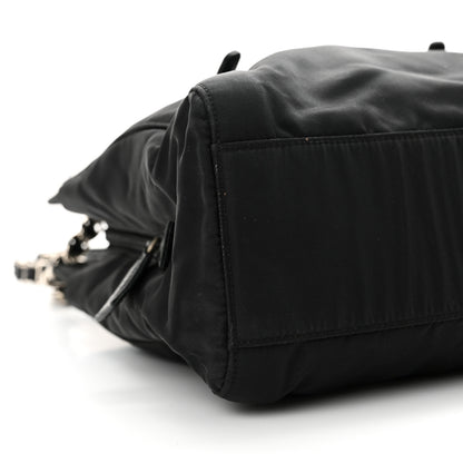 Prada Tessuto Nylon Acciaio Chain Shoulder Bag Black 9 of 12