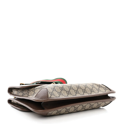 Gucci GG Supreme Monogram Web Neo Vintage Double Flap Messenger Bag Beige New Acero 4 of 11