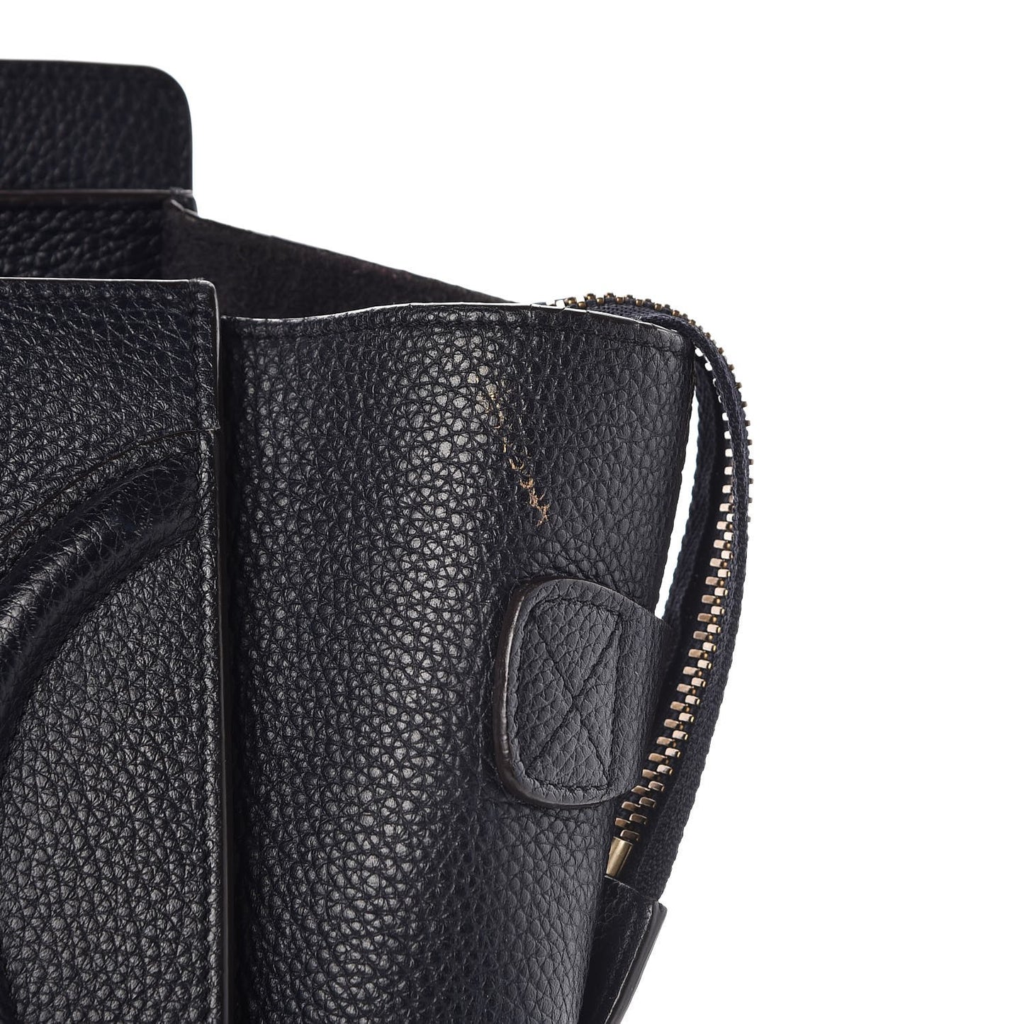 Drummed Calfskin Micro Luggage Black