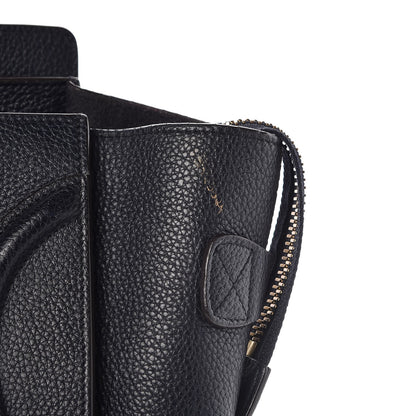 Celine Drummed Calfskin Micro Luggage Black 16 of 31