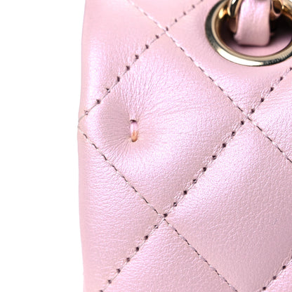 Chanel Iridescent Calfskin Quilted Medium Double Flap Light Pink 11 of 12