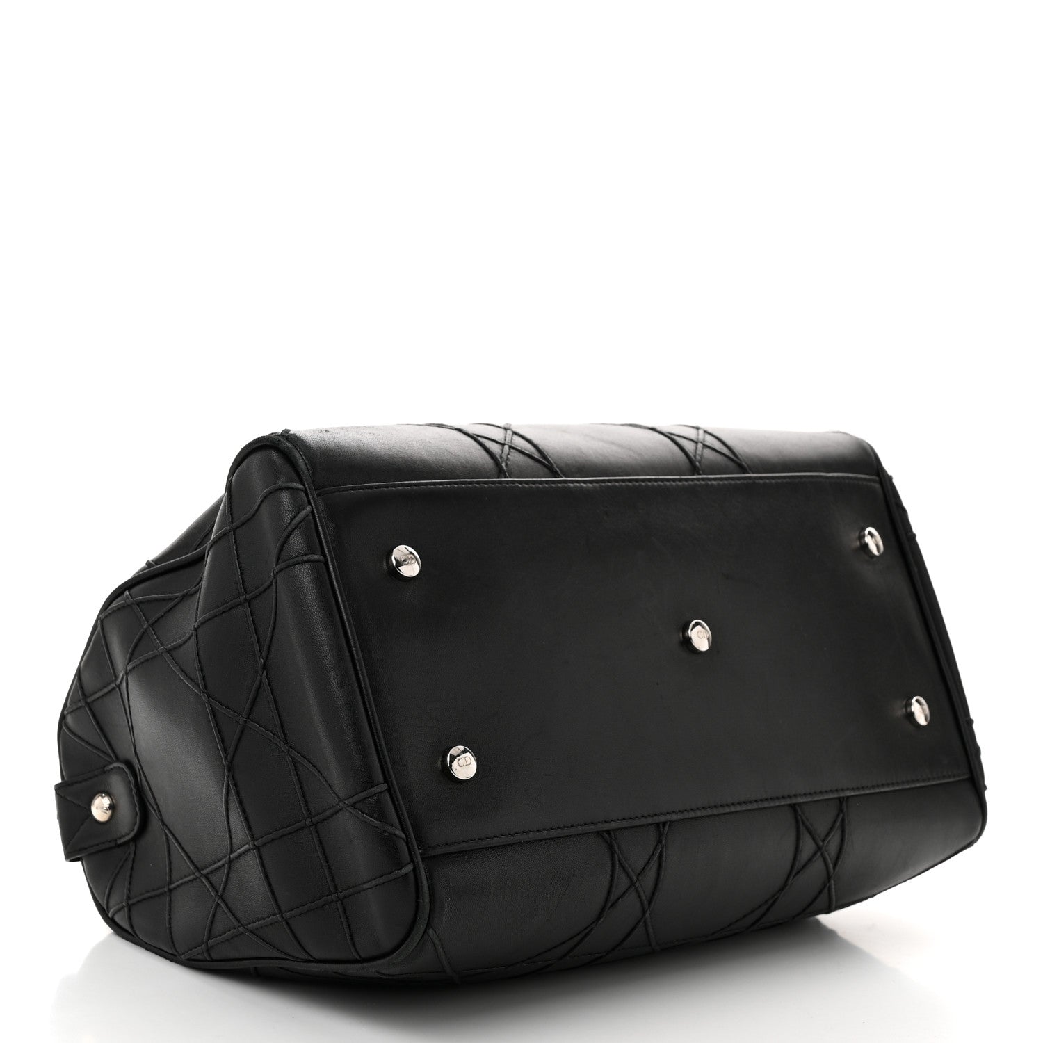 Christian Dior Lambskin Cannage Granville Polochon Black 4 of 13