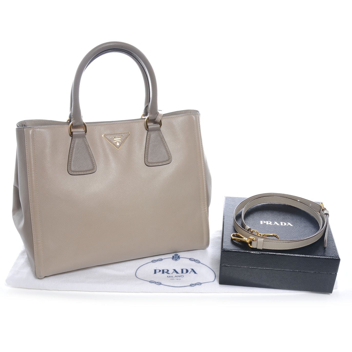 Saffiano Lux Small Tote BN2438 Pomice Argilla
