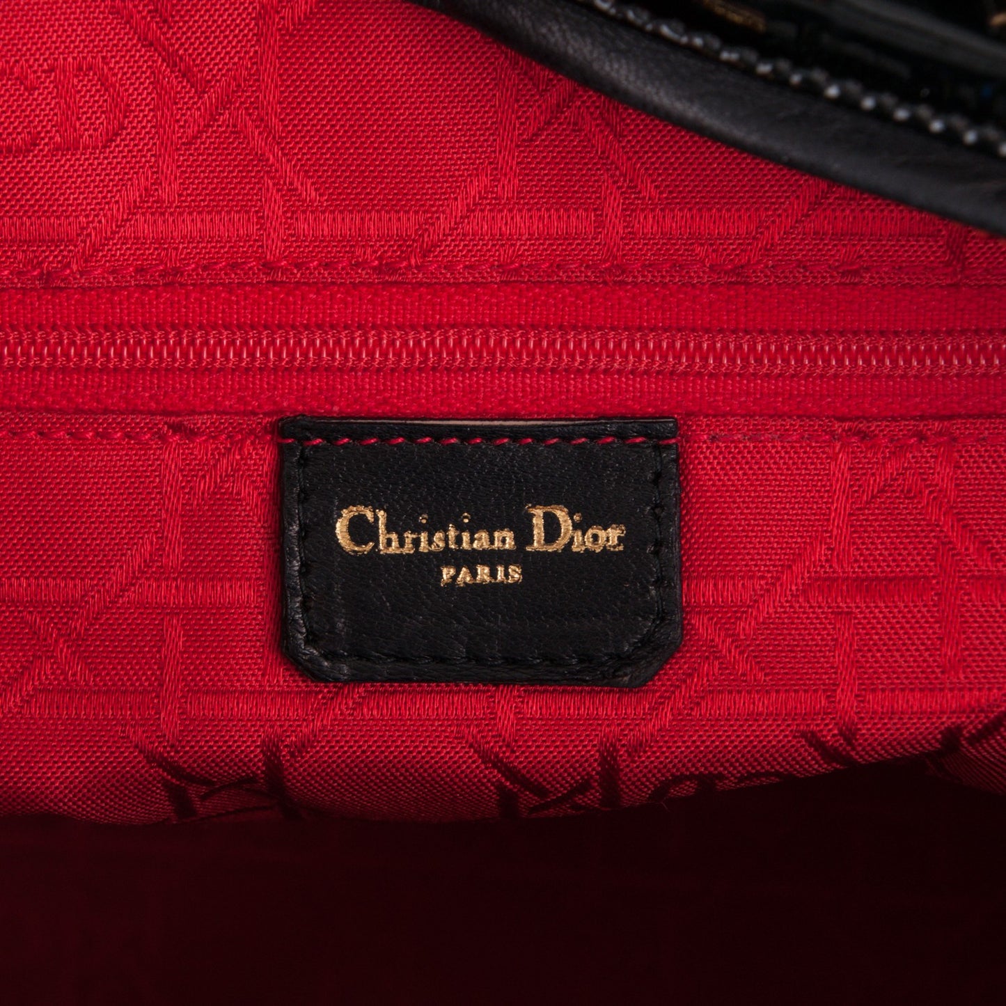 Patent Cannage Large Lady Dior Black