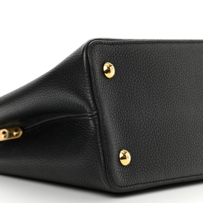 Louis Vuitton Taurillon Capucines MM Black Fuchsia 10 of 13
