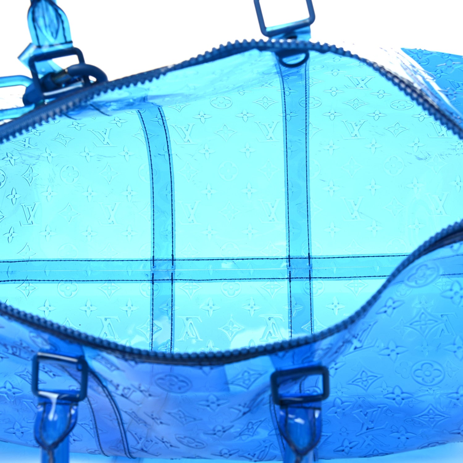 Louis Vuitton PVC Monogram Keepall Bandouliere 50 Blue 5 of 14