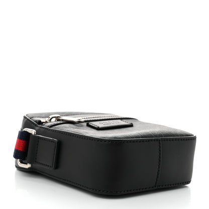 Gucci GG Supreme Monogram Appia Calfskin Web Small Camera Messenger Bag Black Grey 4 of 11