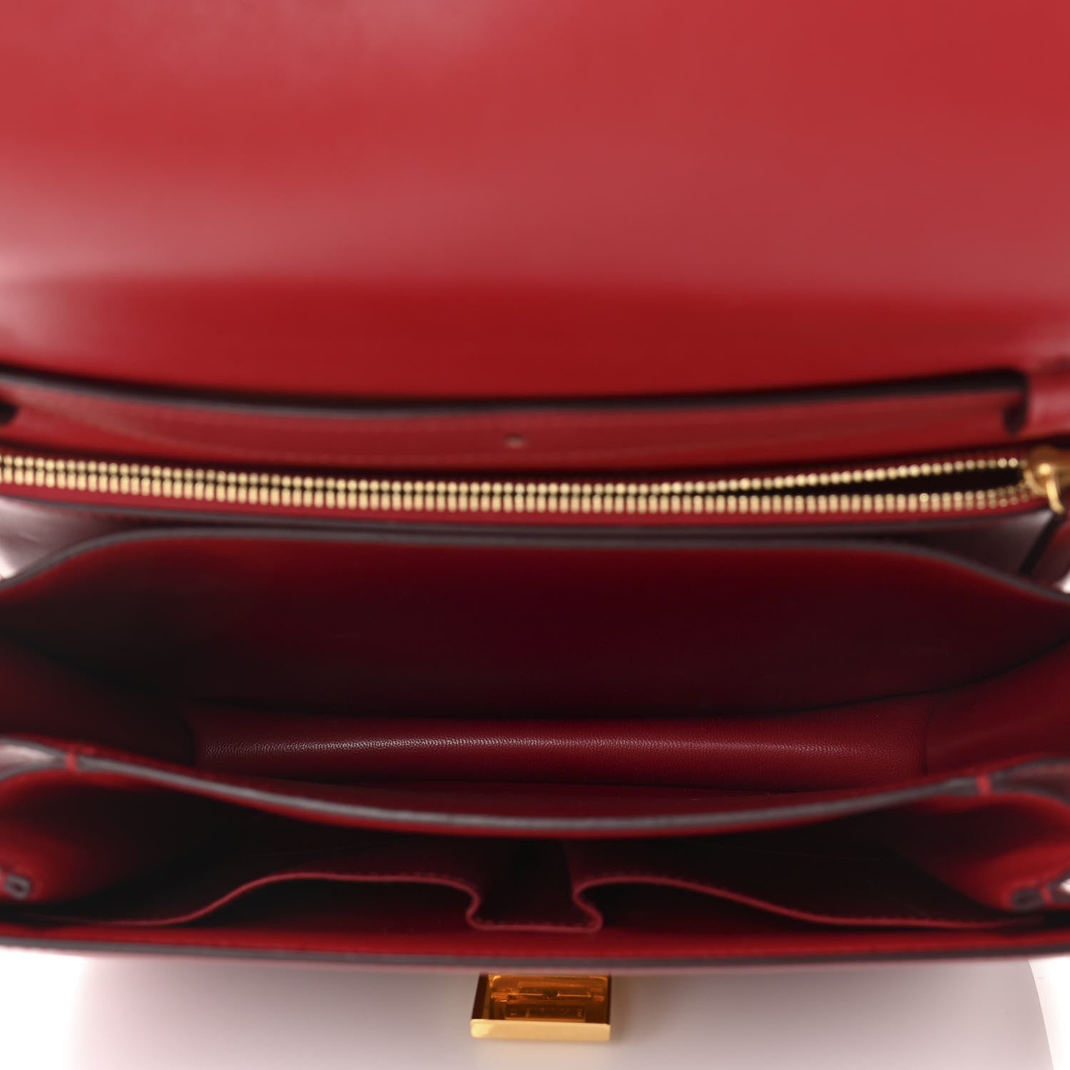 Celine Box Calfskin Medium Classic Box Flap Bag Red 5 of 10