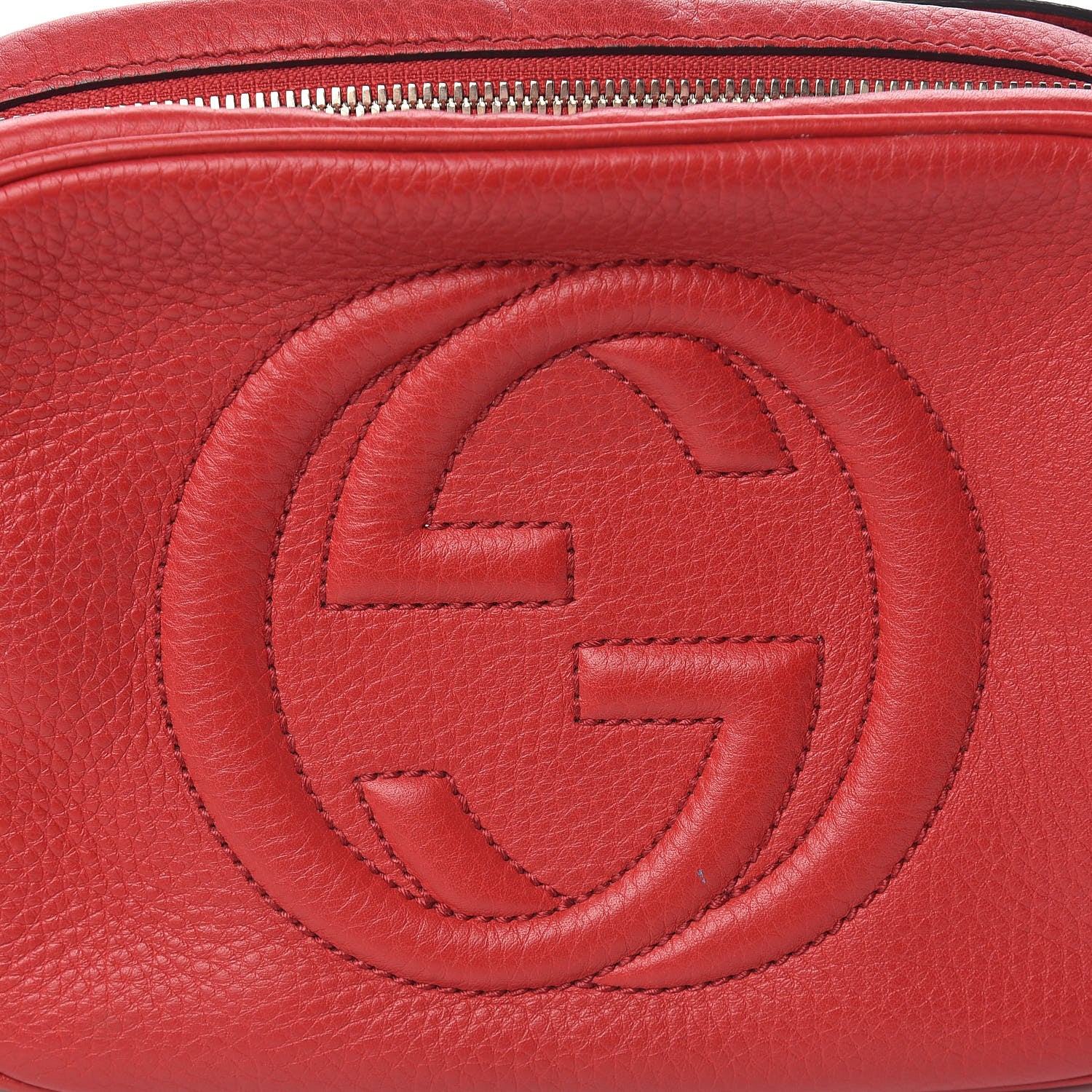 Gucci Pebbled Calfskin Small Soho Disco Bag Tabasco Red 10 of 14