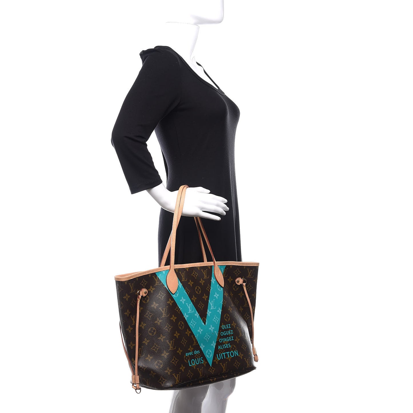 Monogram V Neverfull MM Turquoise