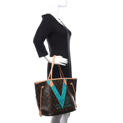 Louis Vuitton Monogram V Neverfull MM Turquoise 2 of 10