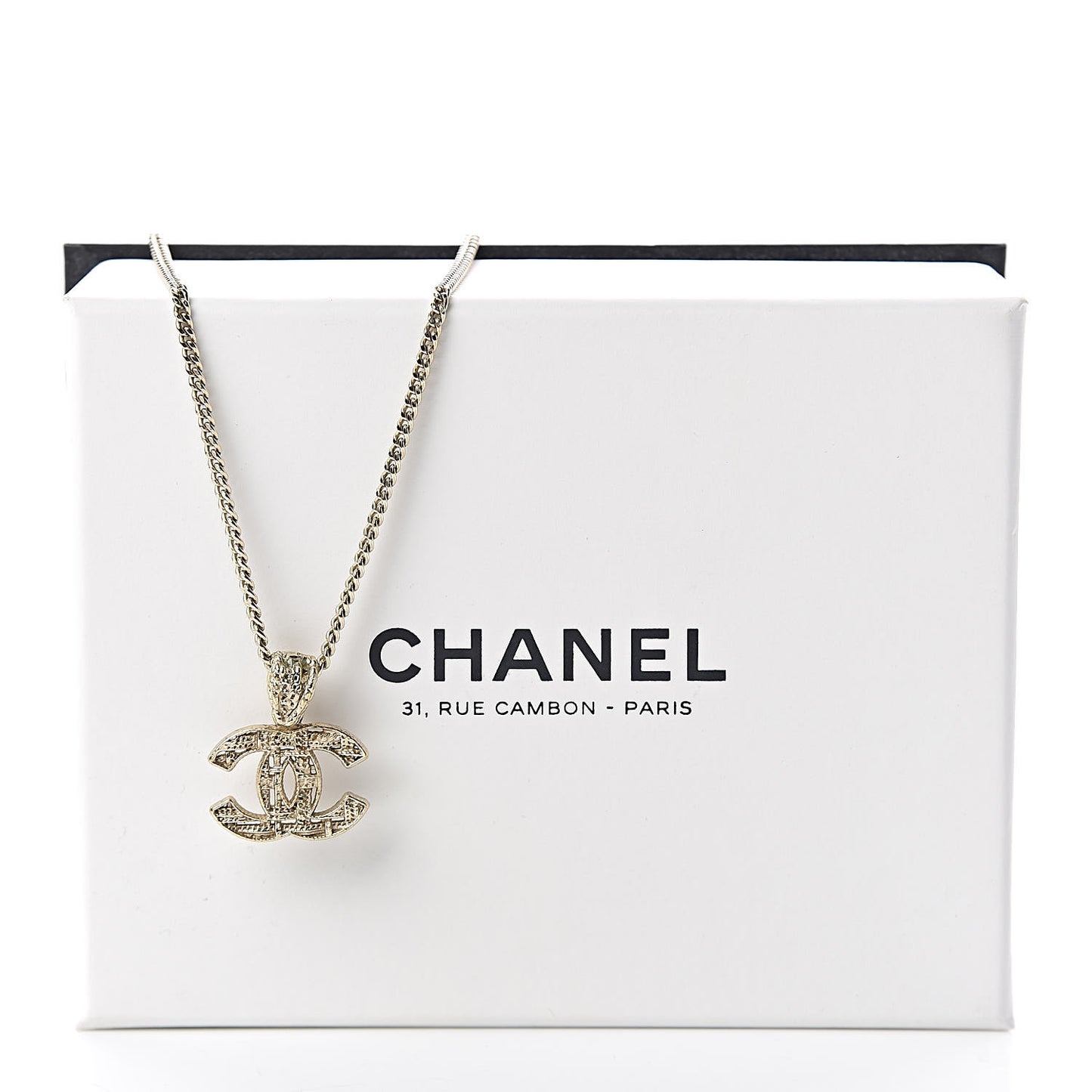 Tweed Effect CC Necklace Gold