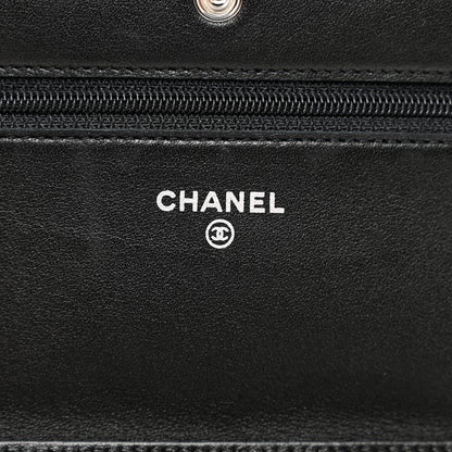 Chanel Patent Quilted Wallet On Chain WOC Black 7 of 12