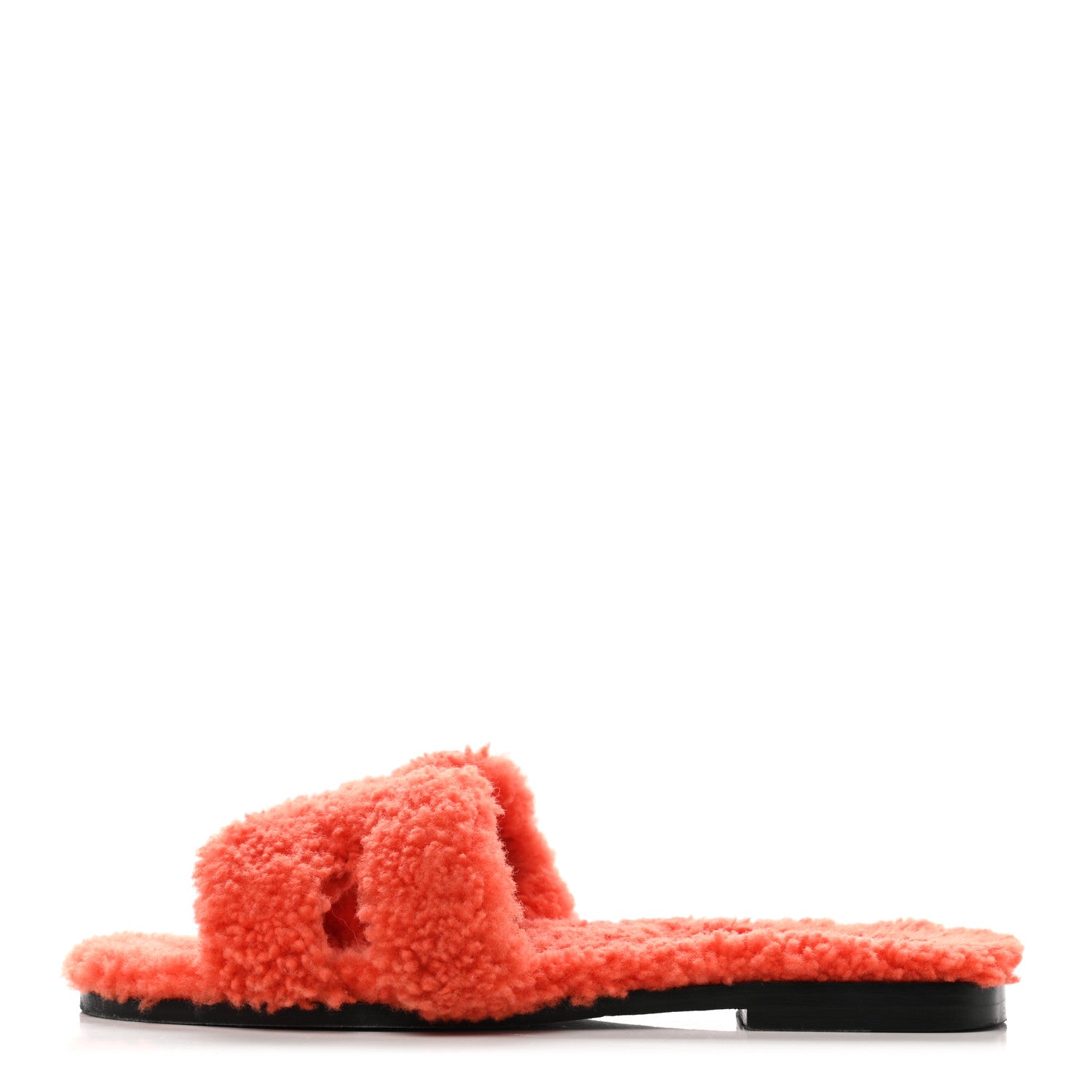 Hermes Woolskin Oran Sandals 38 Orange 1 of 8