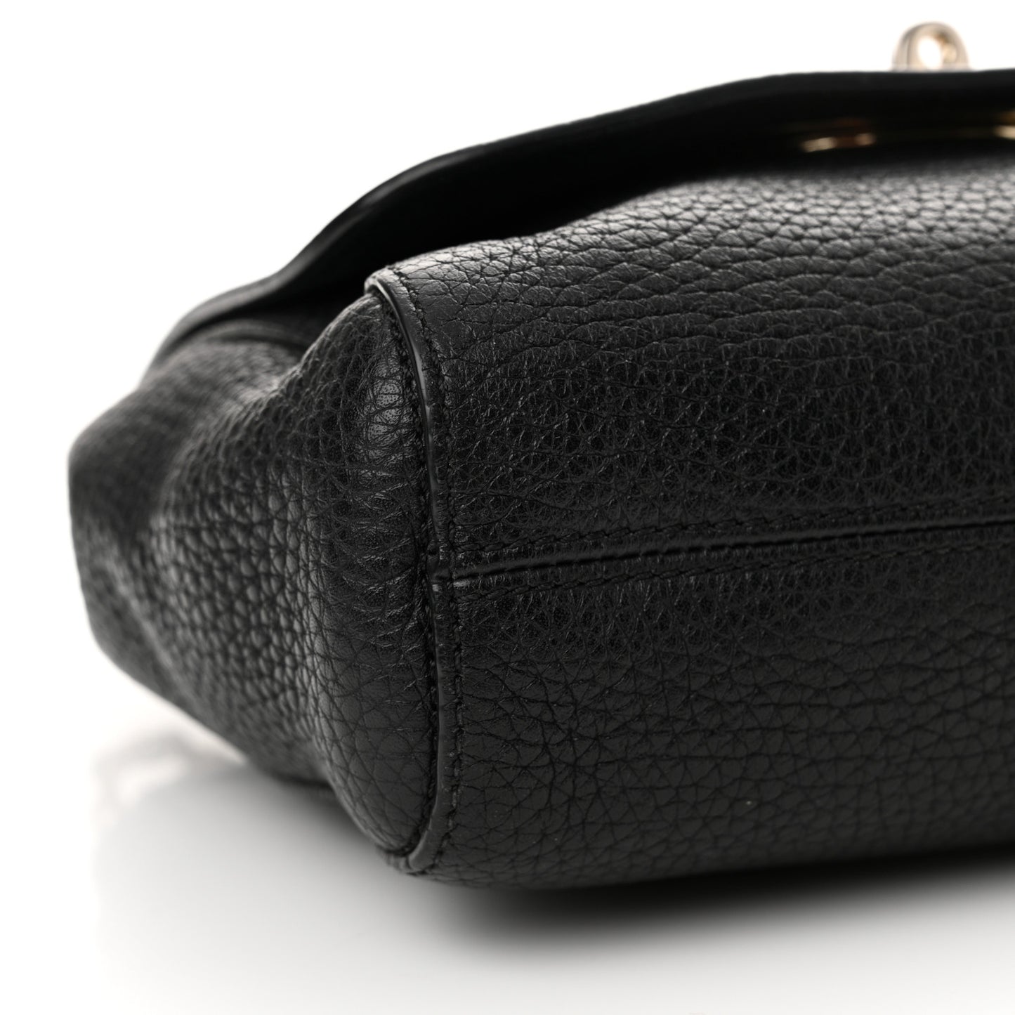 Glossy Goatskin Small Lily Flap Black