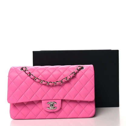 Chanel Lambskin Quilted Medium Double Flap Neon Pink 11 of 11