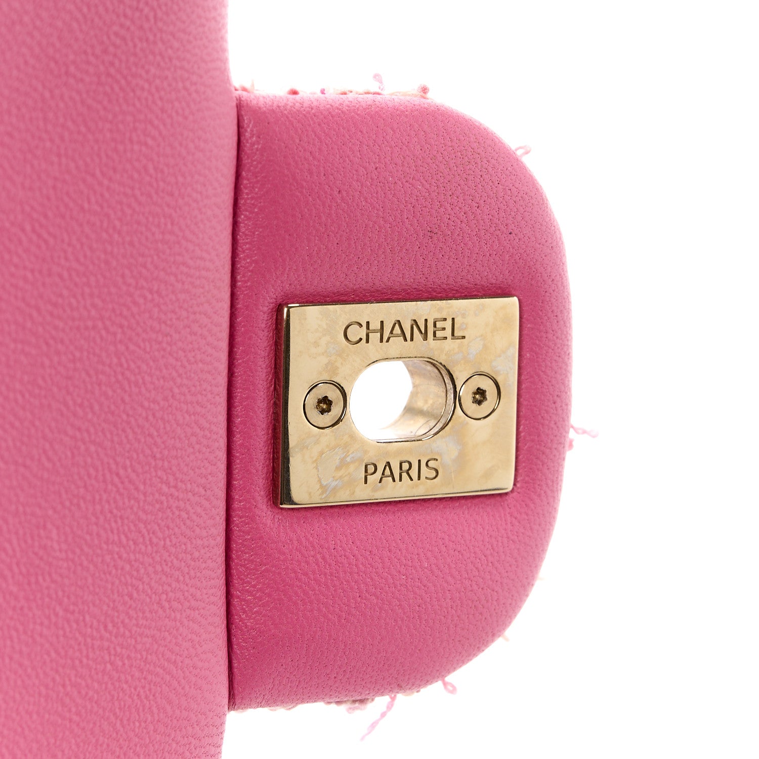 Chanel Tweed Quilted Mini Rectangular Flap Pink Orange White 7 of 15