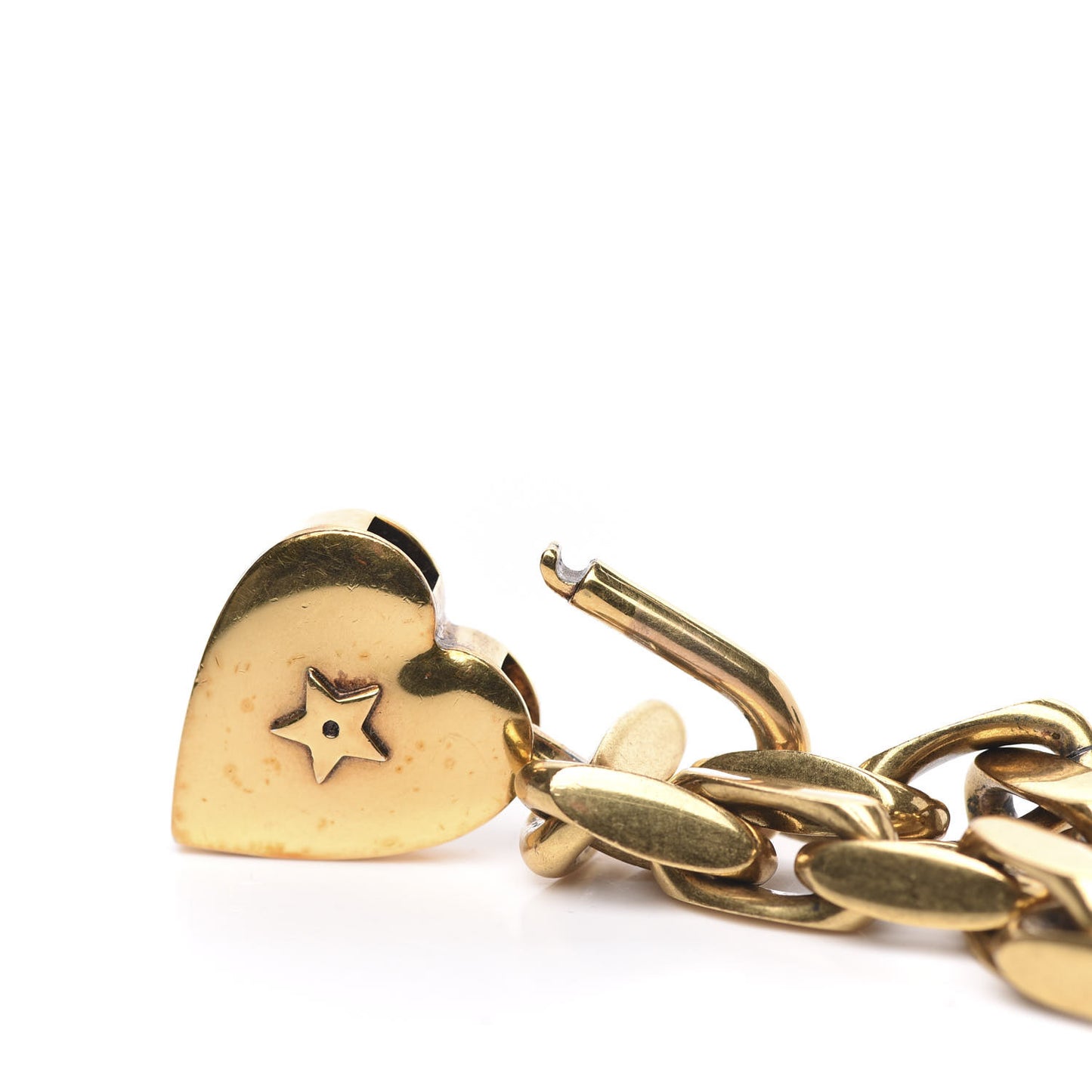 Metal Heart Lock Chain Bracelet Gold