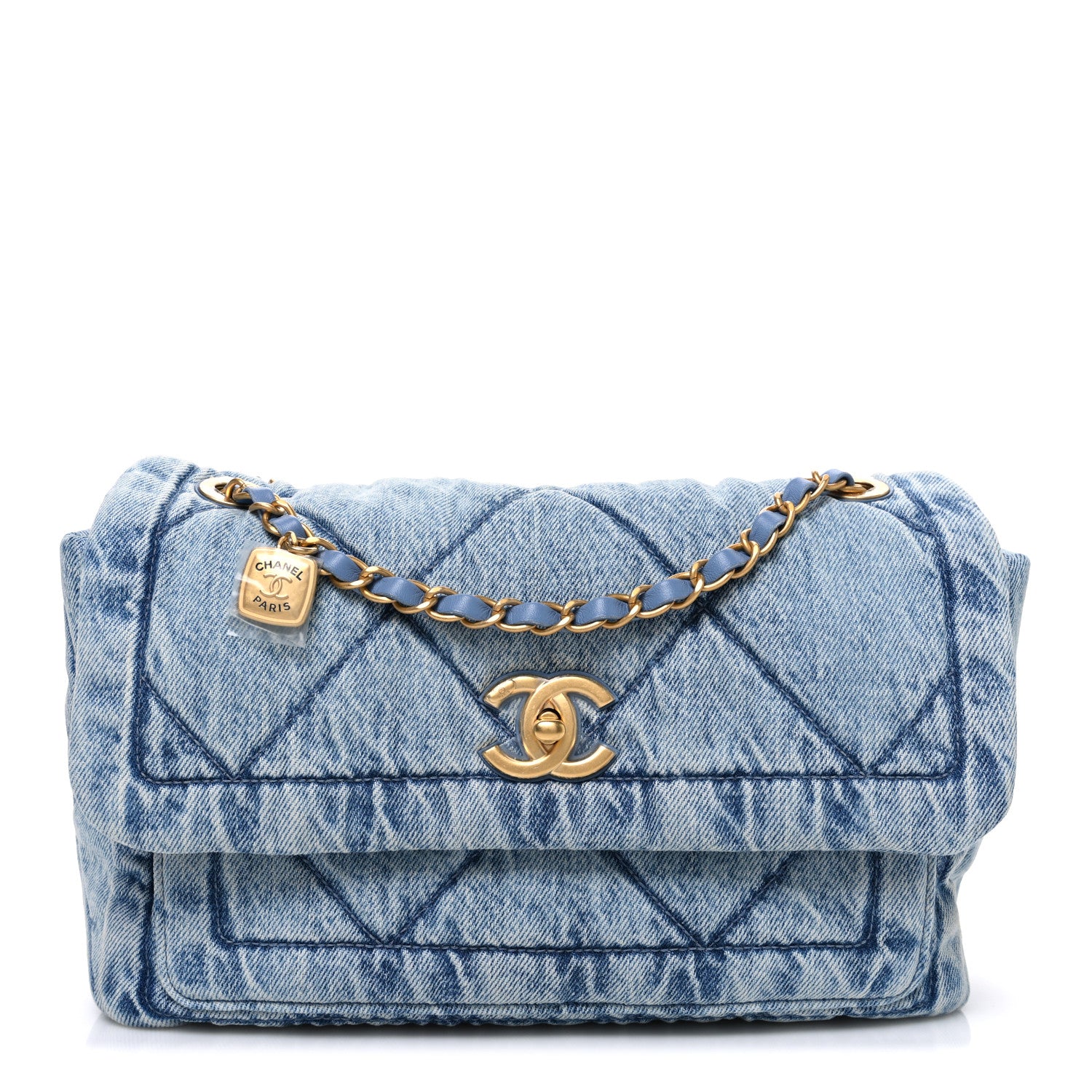 Chanel Washed Denim Quilted Large Flap Bag Blue 1852641 – FASHIONPHILE