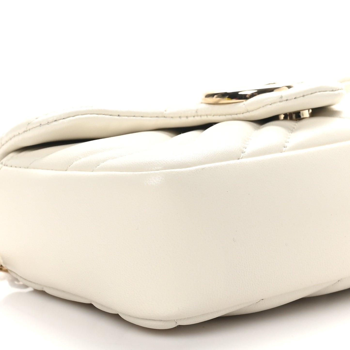 Lambskin Matelasse Mini GG Marmont Shoulder Bag White