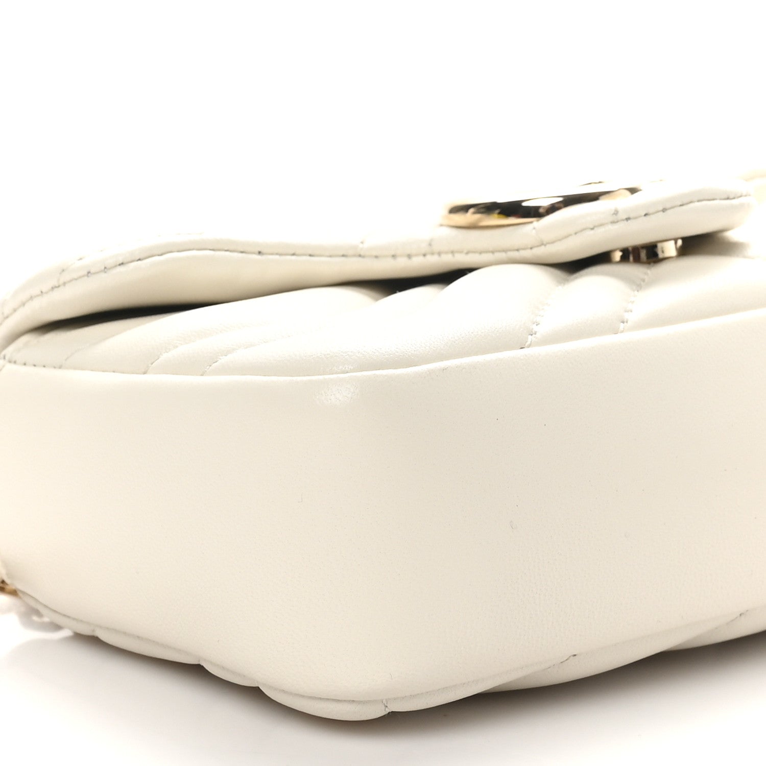 Gucci Lambskin Matelasse Mini GG Marmont Shoulder Bag White 9 of 10