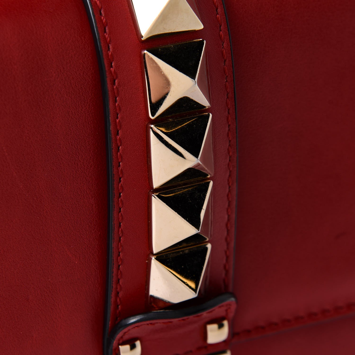 Valentino Garavani Vitello Medium Glam Lock Rockstud Flap Rubino 12 of 12
