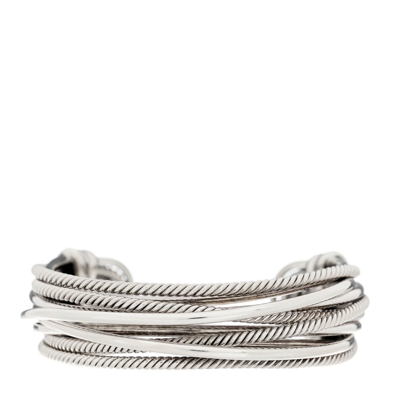 David Yurman Sterling Silver Narrow Crossover Cuff Bracelet 1 of 3