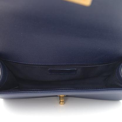 Chanel Caviar Quilted Medium Boy Flap Navy 7 of 11