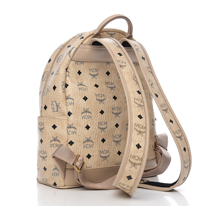 MCM Visetos Small Studded Stark Rabbit Backpack Beige 2 of 9