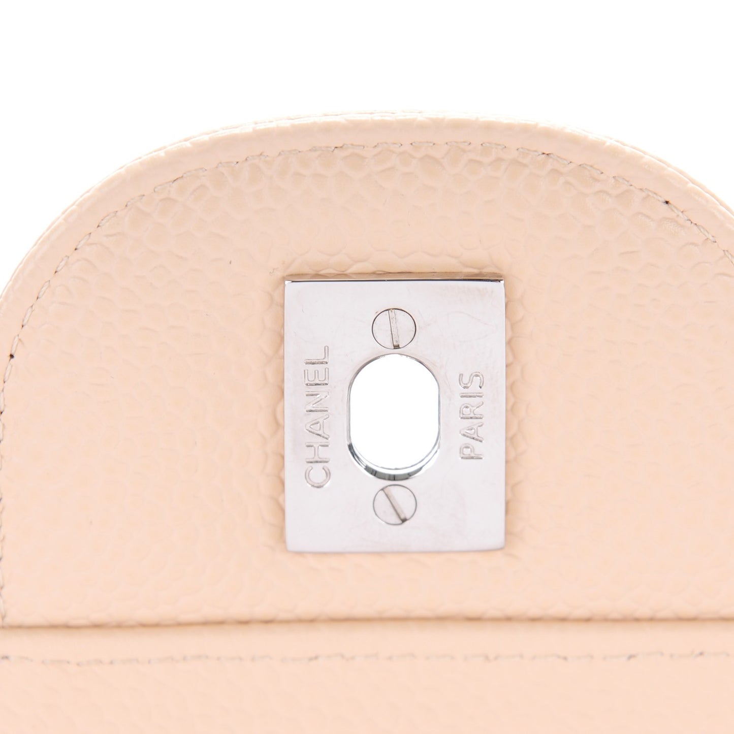 Caviar Quilted Jumbo Double Flap Beige Clair