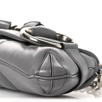 Gucci Nappa Vertical Matelasse Medium Maxi Horsebit Chain Shoulder Bag Grey 10 of 11