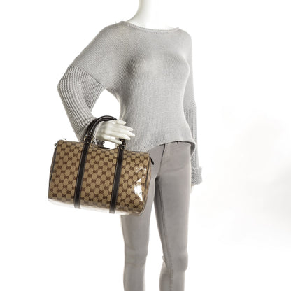 Gucci Crystal Monogram Dollar Calfskin Medium Joy Boston Beige Ebony Testa di Moro 2 of 7