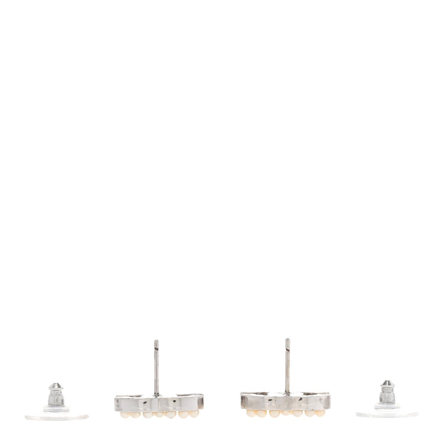 Chanel Pearl CC Earrings Silver 3 of 4