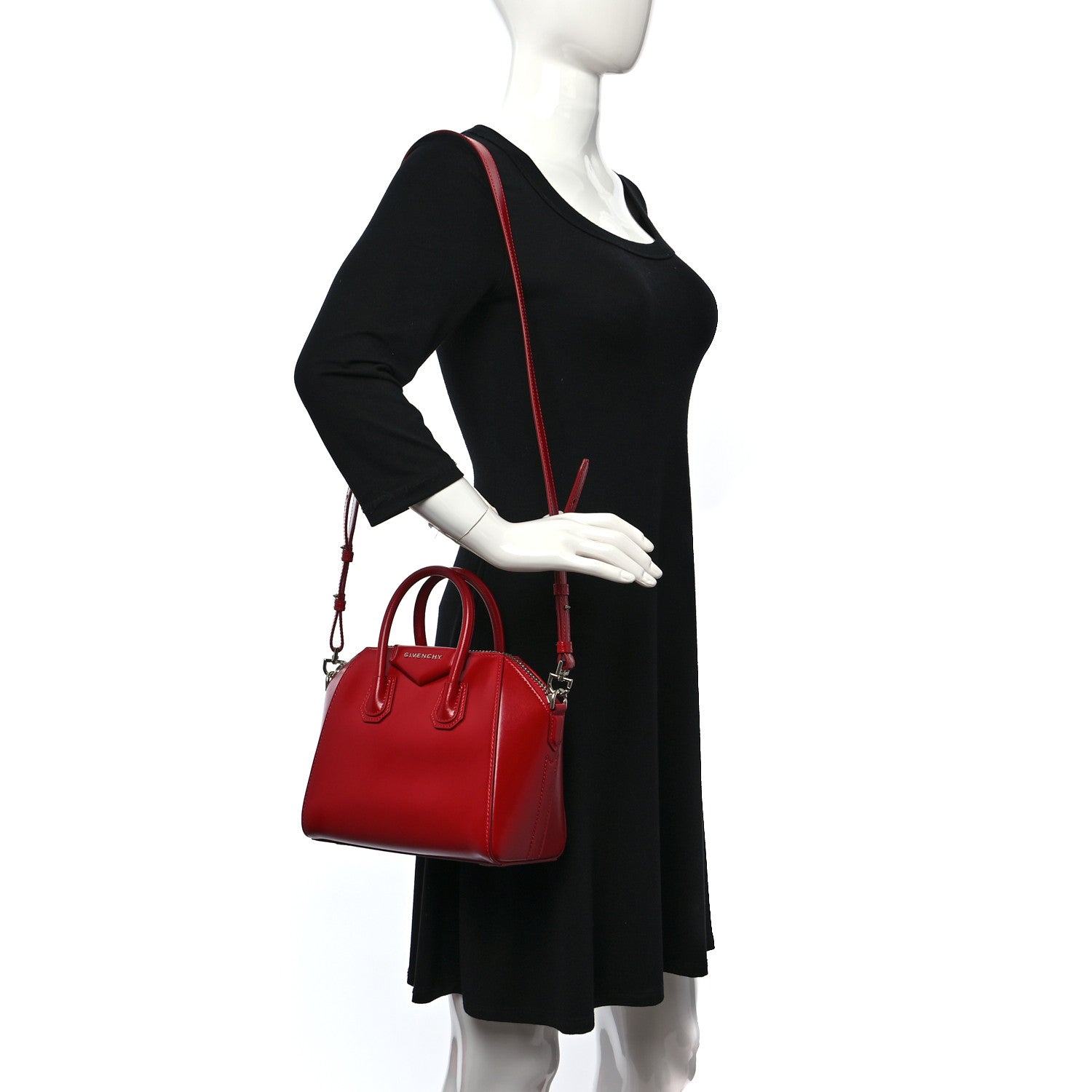Givenchy Shiny Lord Calfskin Mini Antigona Dark Red 2 of 9