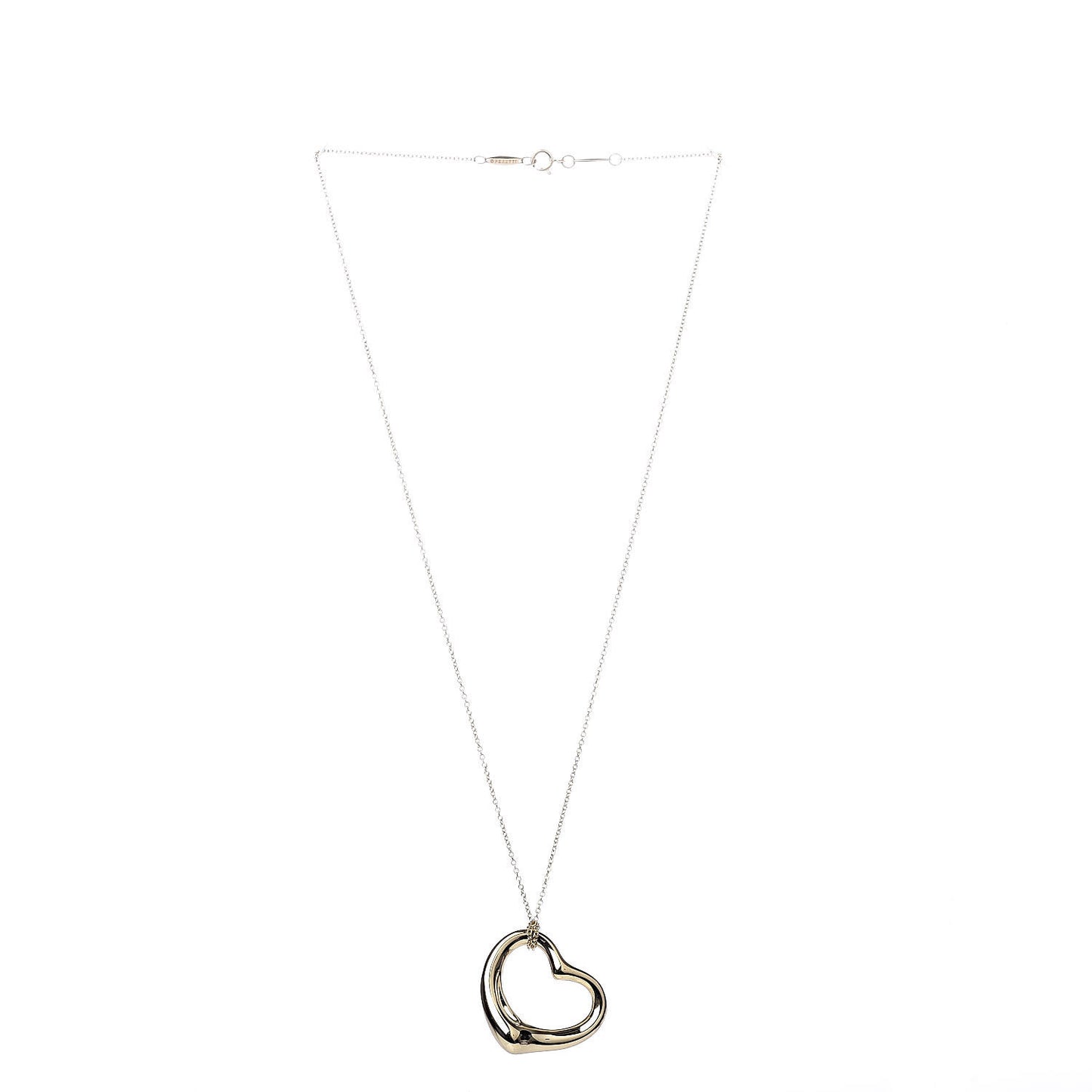 18K Yellow Gold Elsa Peretti Large Open Heart Pendant Necklace